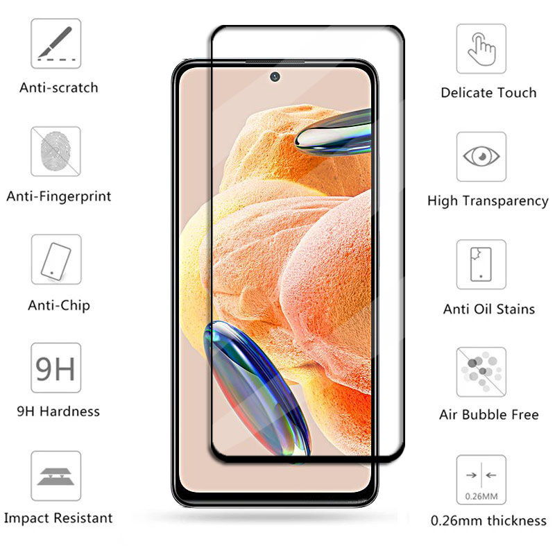 Full screen HD tempered glass set for RM Note 12 Pro 4G (G9) black